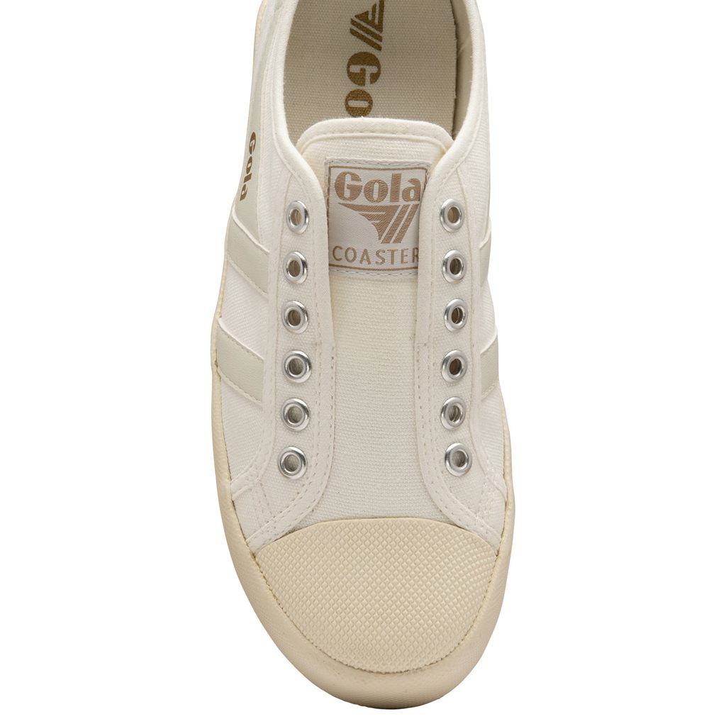Gola Vegan Classics Coaster Slip Shoes Bílé Bílé CZ | POAX-82546