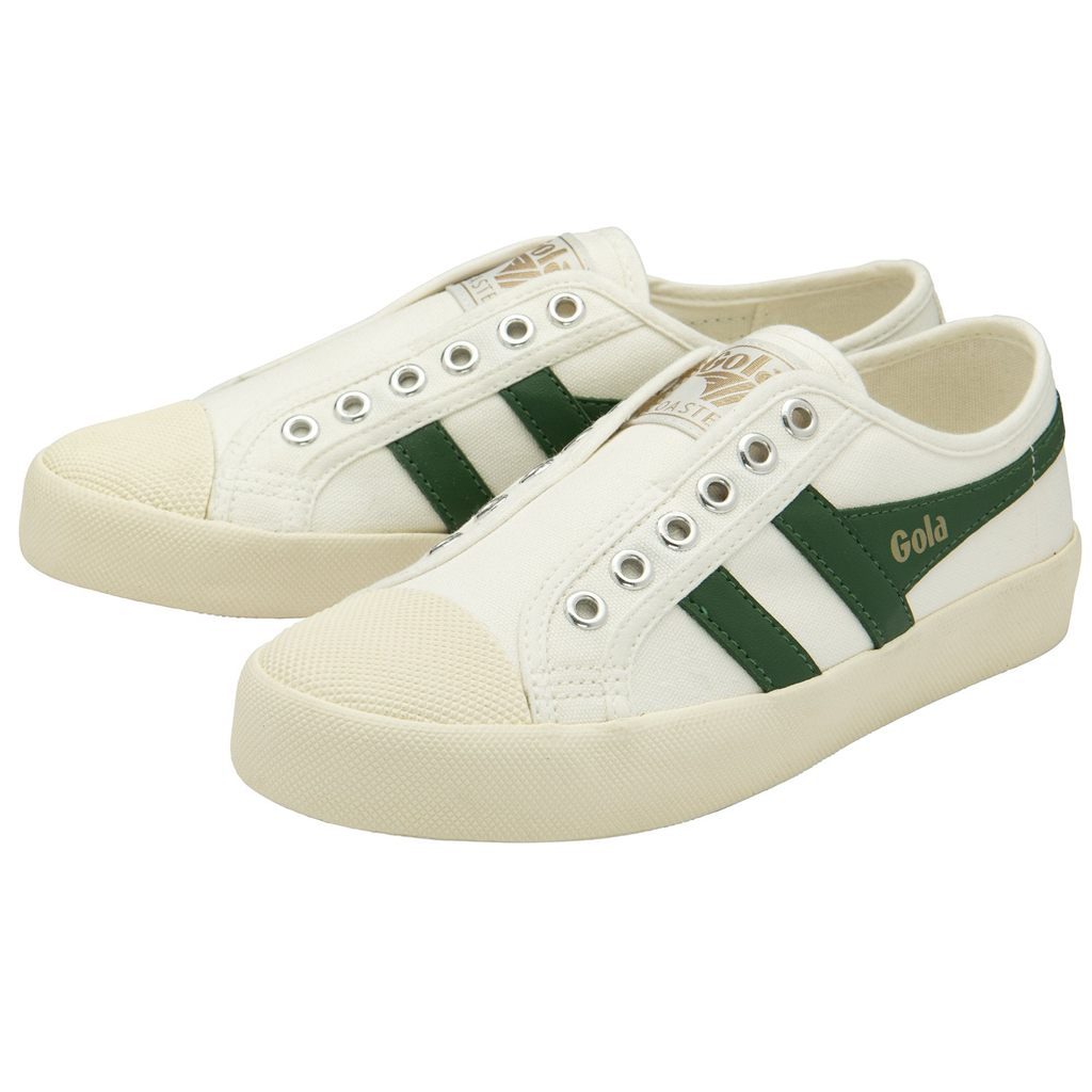 Gola Vegan Classics Coaster Slip Shoes Bílé Zelene CZ | OFHQ-19678