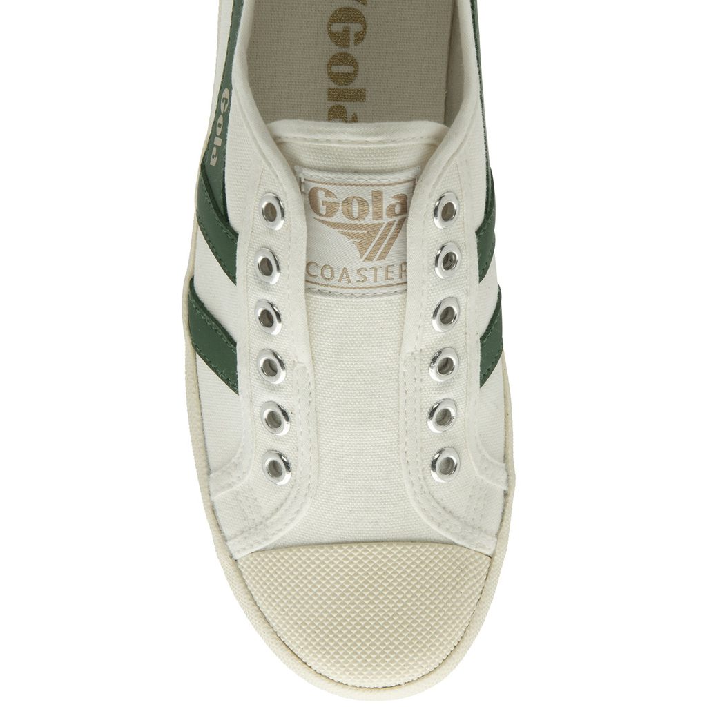 Gola Vegan Classics Coaster Slip Shoes Bílé Zelene CZ | OFHQ-19678