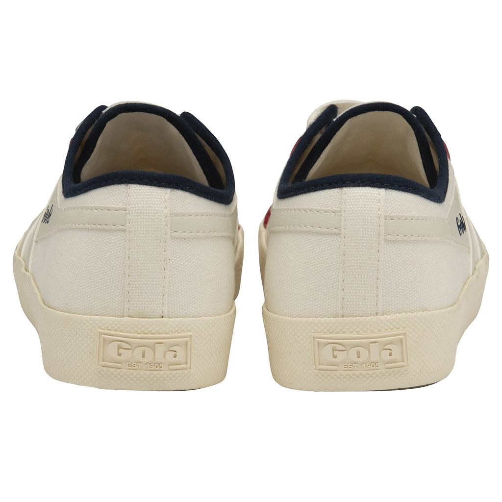 Gola Vegan Classics Coaster Smash Shoes Bílé Tmavě Blankyt Tmavě Červené CZ | BPDR-86241