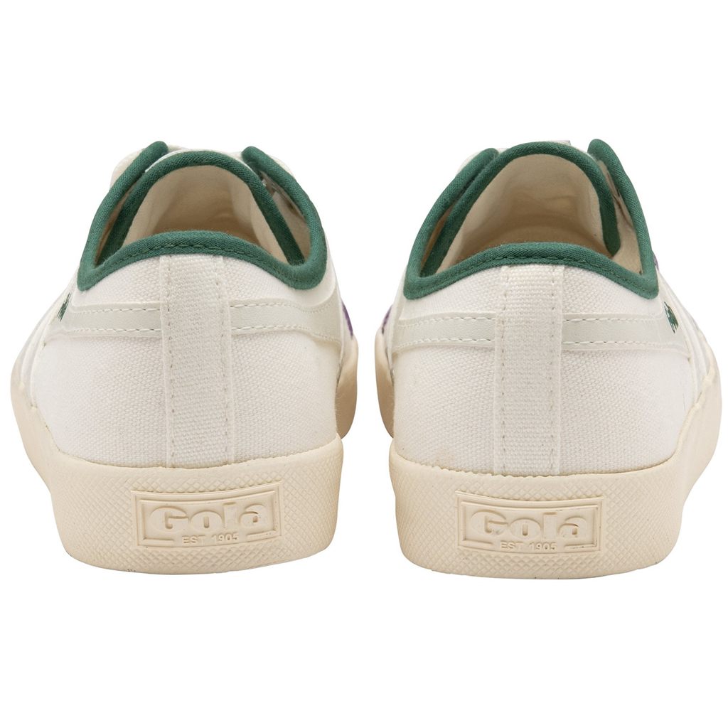 Gola Vegan Classics Coaster Smash Shoes Bílé Tmavě Zelene Fialové CZ | QZIT-83079