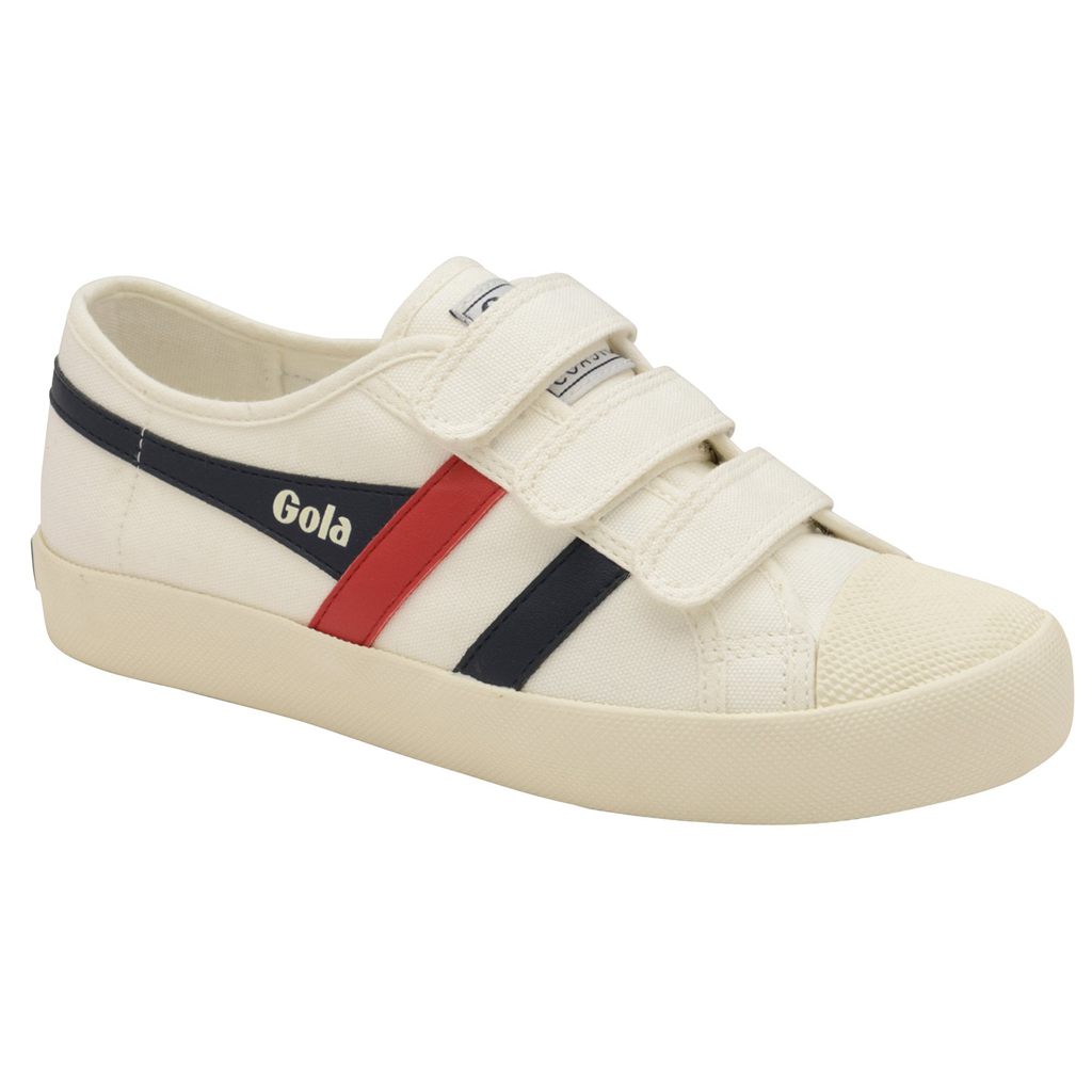 Gola Vegan Classics Coaster Strap Sneakers Bílé Tmavě Blankyt Červené CZ | MPCG-52480