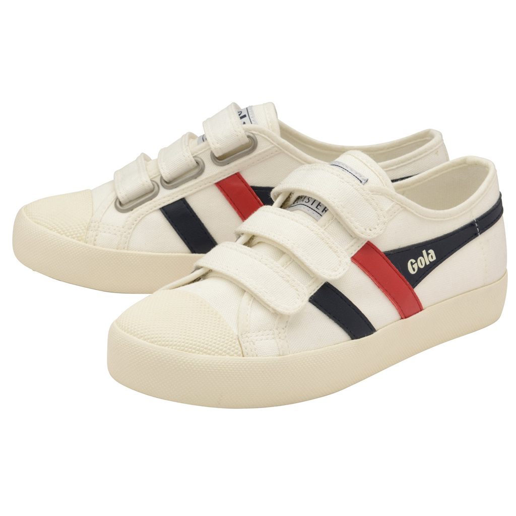 Gola Vegan Classics Coaster Strap Sneakers Bílé Tmavě Blankyt Červené CZ | MPCG-52480