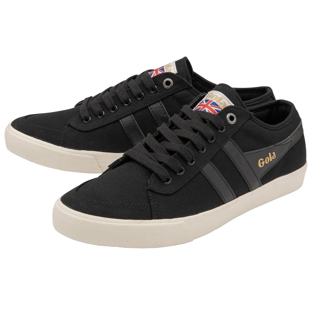 Gola Vegan Classics Comet Plimsoll Sneakers Černé Černé Bílé CZ | JQRZ-67304
