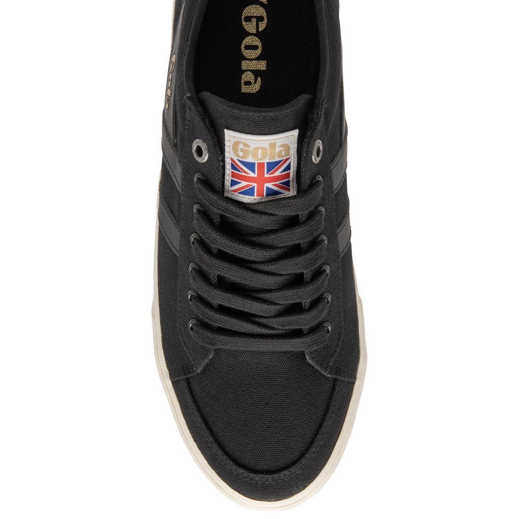 Gola Vegan Classics Comet Plimsoll Sneakers Černé Černé Bílé CZ | JQRZ-67304