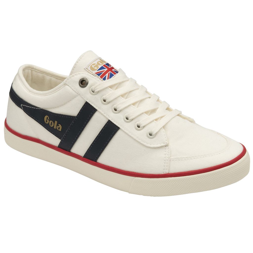 Gola Vegan Classics Comet Plimsoll Sneakers Bílé Tmavě Blankyt Červené CZ | FCVH-39726