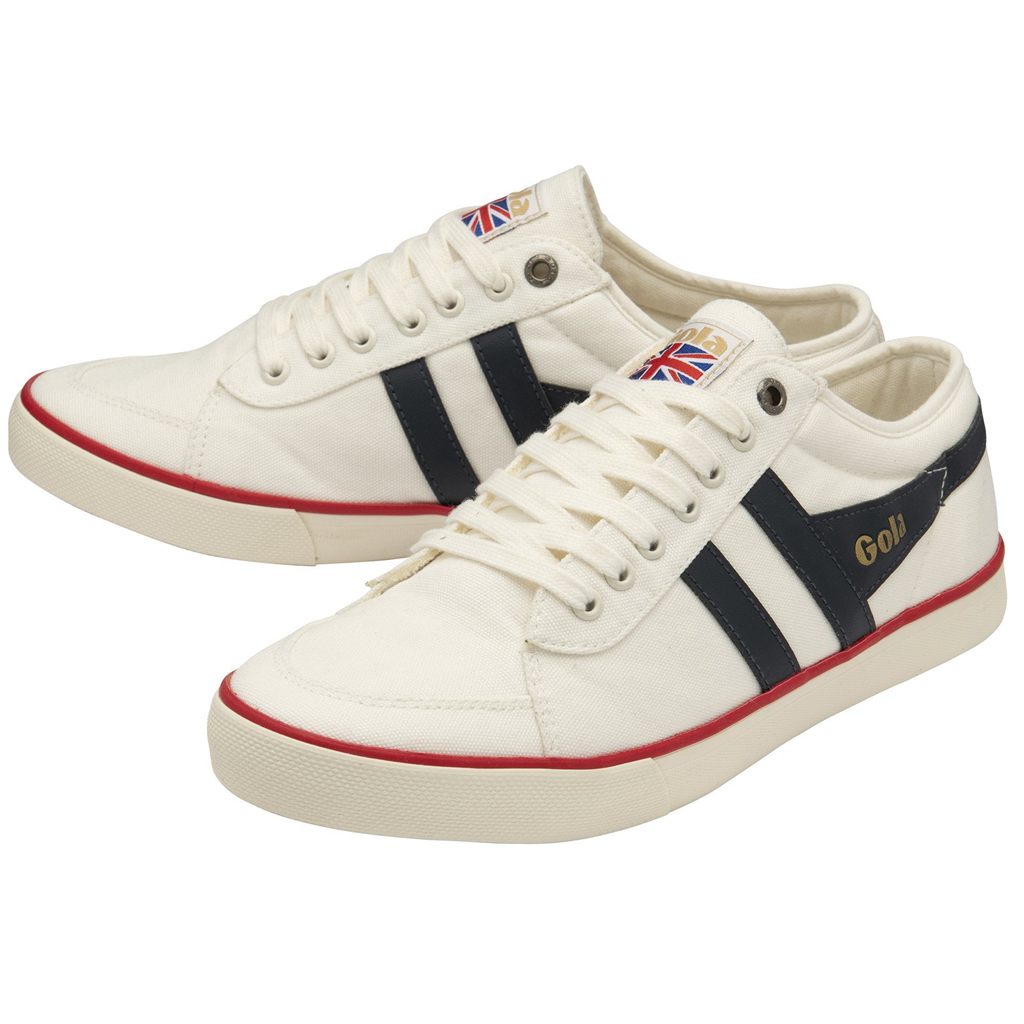 Gola Vegan Classics Comet Plimsoll Sneakers Bílé Tmavě Blankyt Červené CZ | FCVH-39726