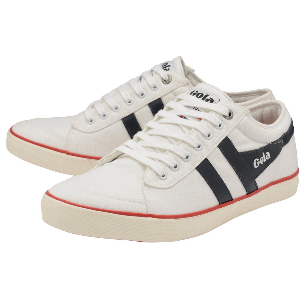 Gola Vegan Classics Comet Plimsoll Sneakers Bílé Tmavě Blankyt Červené CZ | EUGV-65124