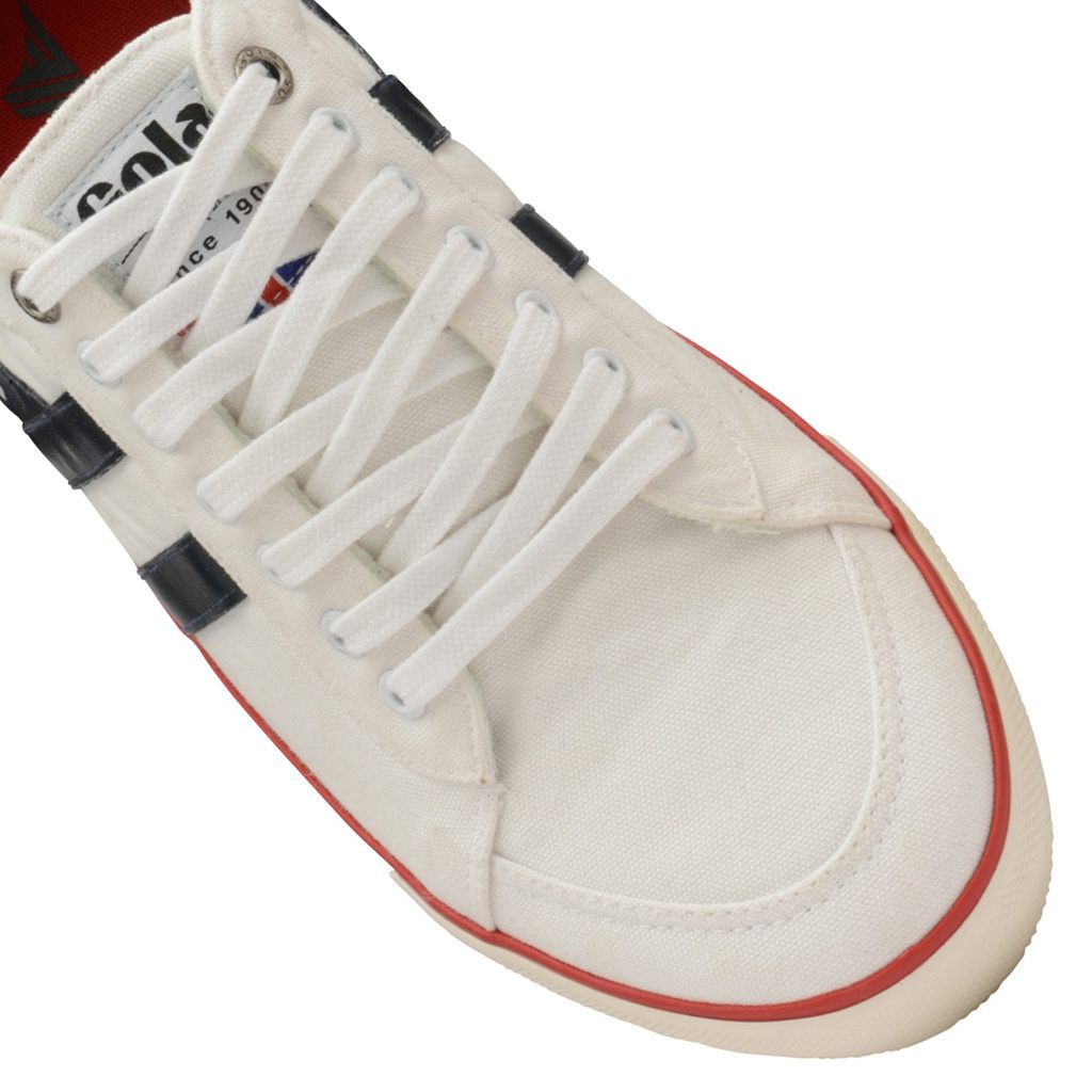 Gola Vegan Classics Comet Plimsoll Sneakers Bílé Tmavě Blankyt Červené CZ | EUGV-65124