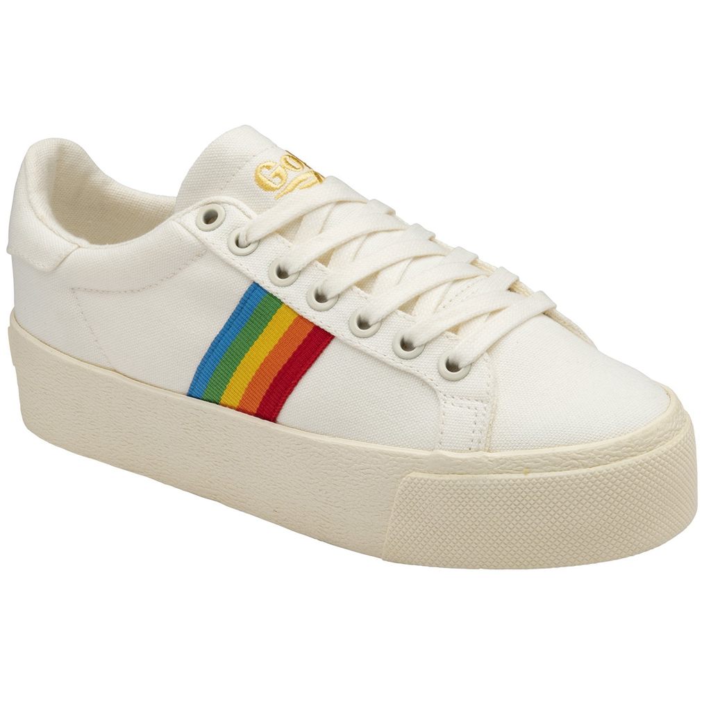 Gola Vegan Classics Orchid Platform Rainbow Shoes Bílé CZ | ZMAY-13720