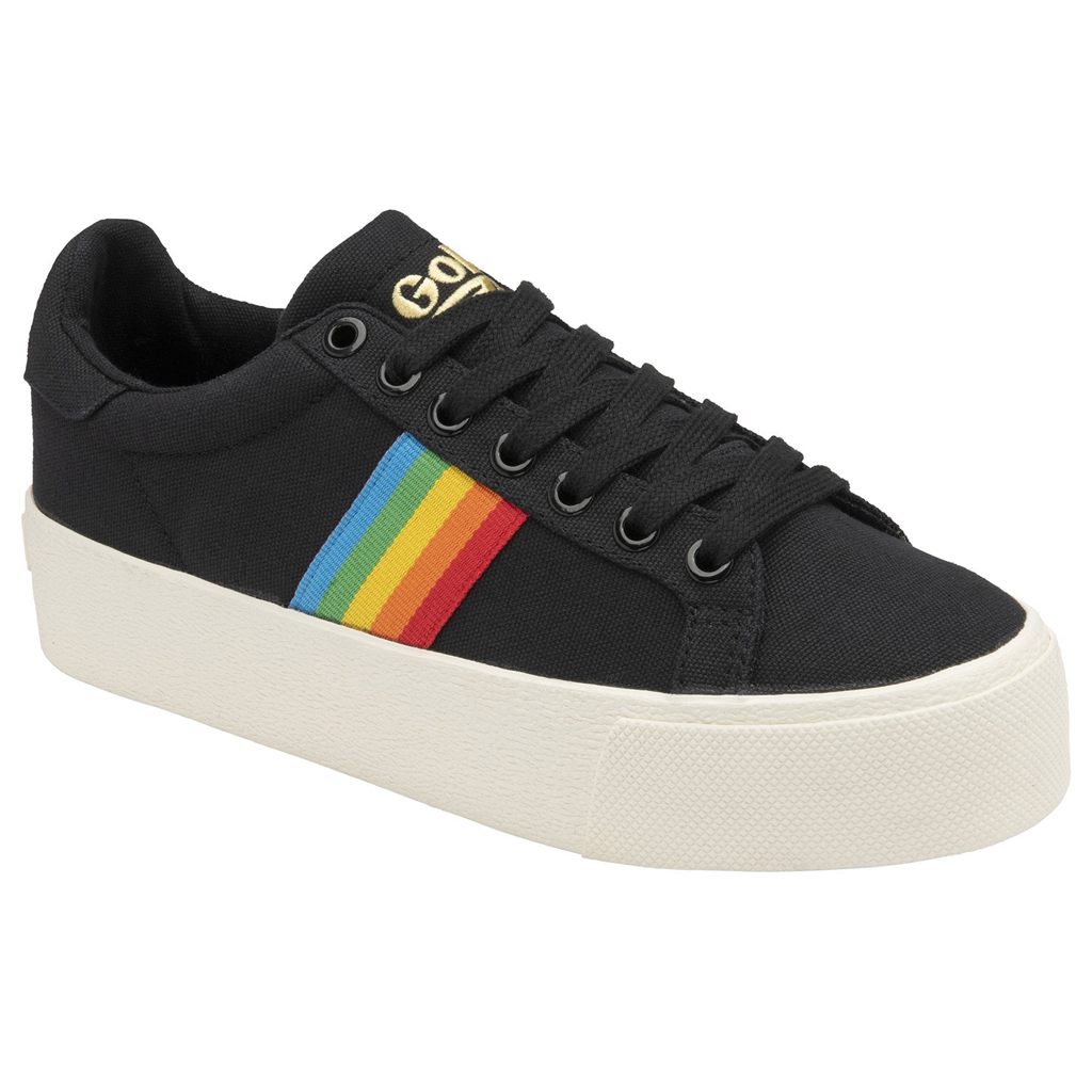 Gola Vegan Classics Orchid Platform Rainbow Shoes Černé CZ | XRHZ-67593