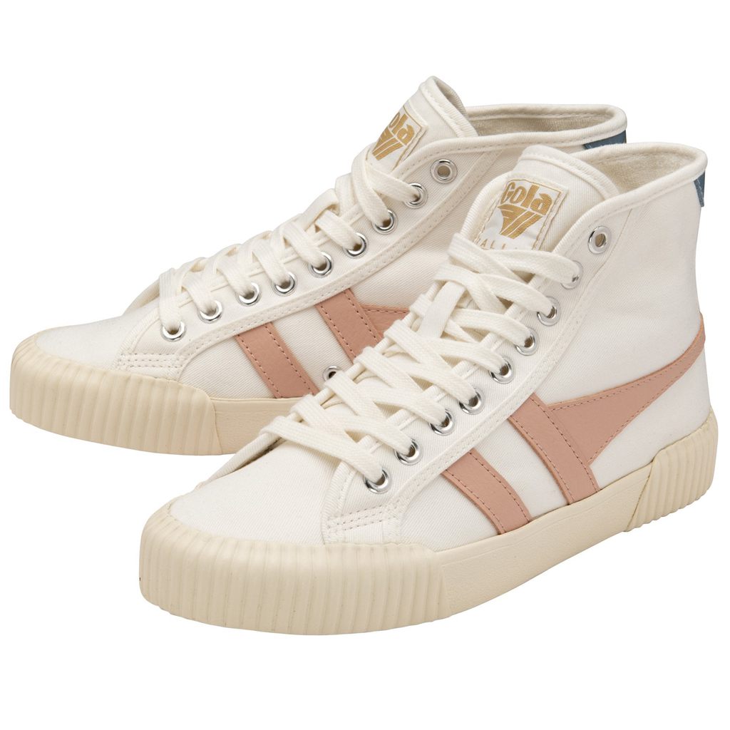 Gola Vegan Classics Rally High Plimsoll Sneakers Bílé Růžové CZ | KQPT-47916
