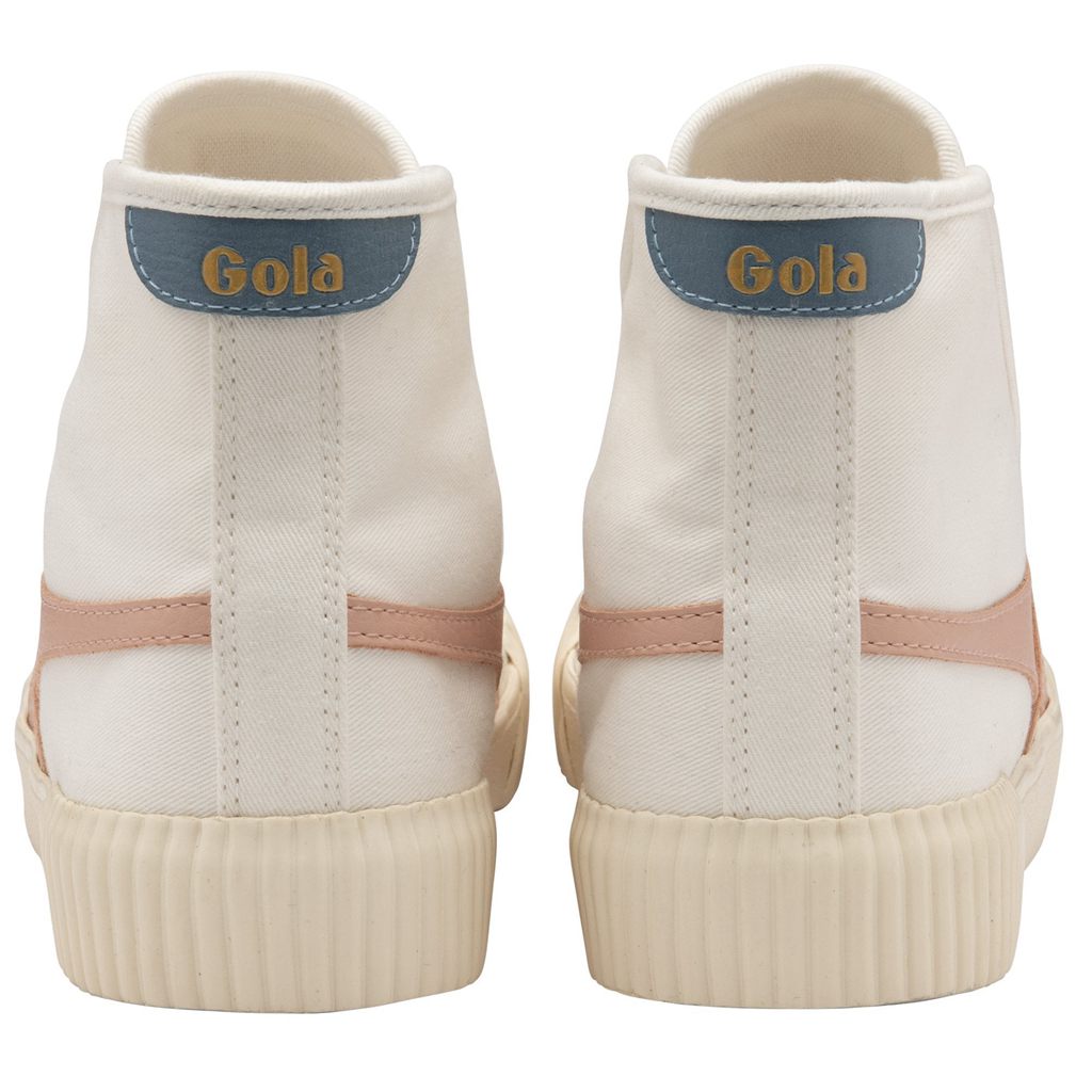 Gola Vegan Classics Rally High Plimsoll Sneakers Bílé Růžové CZ | KQPT-47916