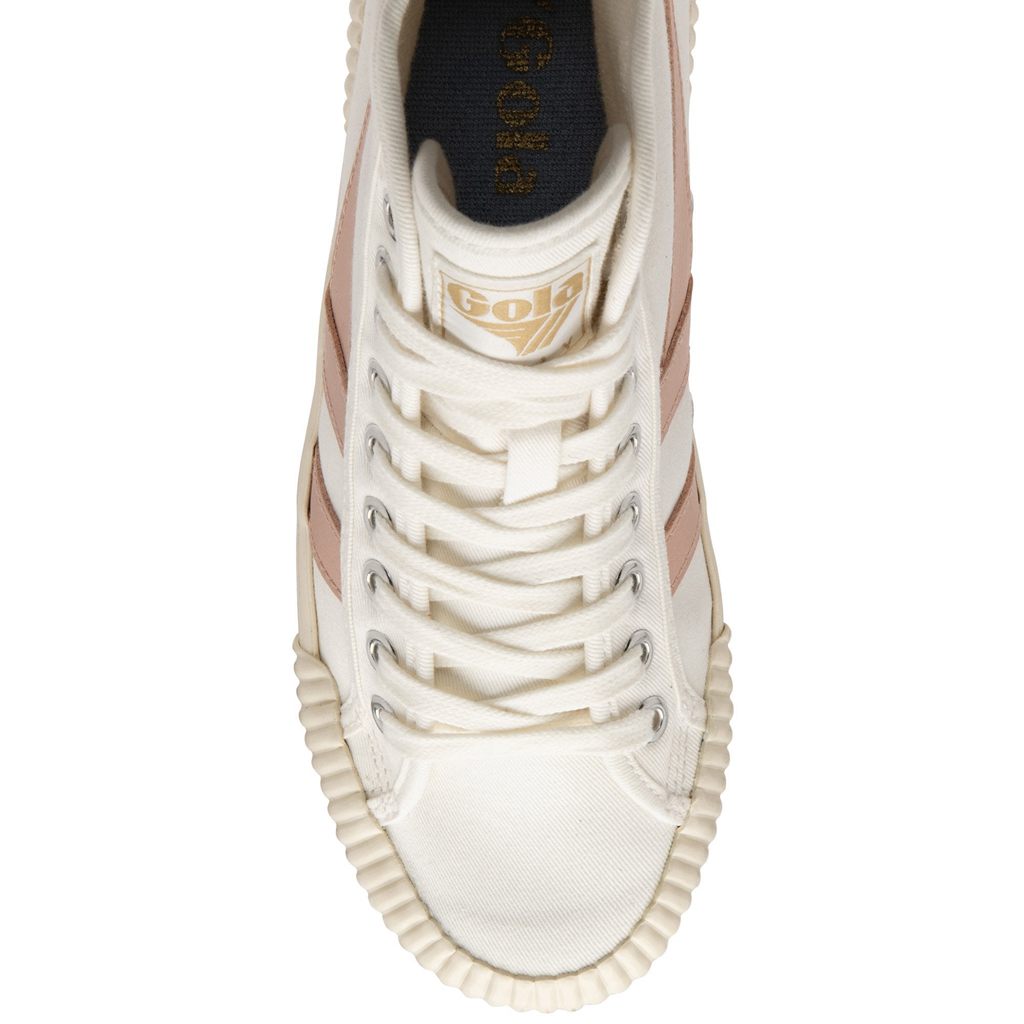 Gola Vegan Classics Rally High Plimsoll Sneakers Bílé Růžové CZ | KQPT-47916
