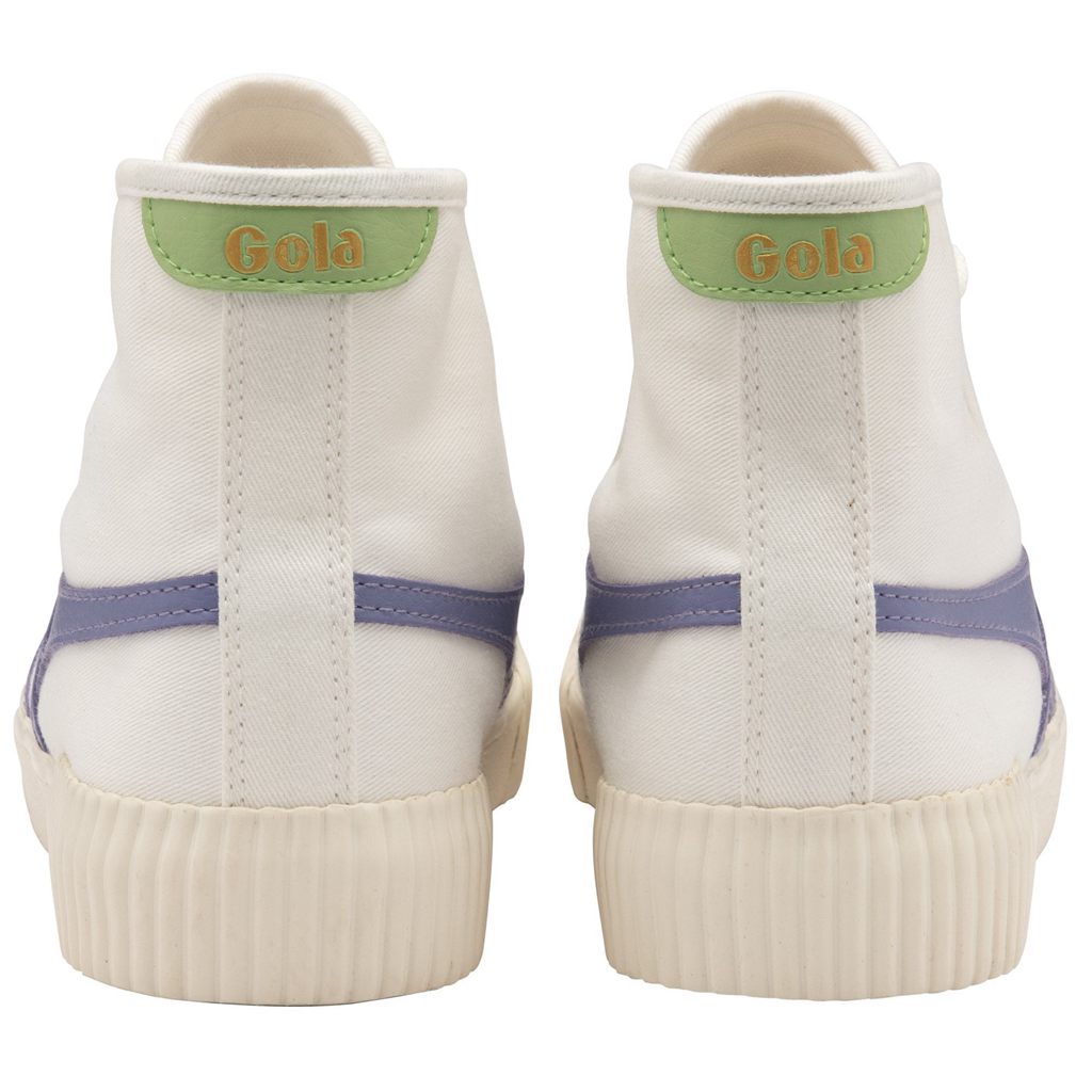 Gola Vegan Classics Rally High Plimsoll Sneakers Bílé Levandule Zelene CZ | LMGH-53174
