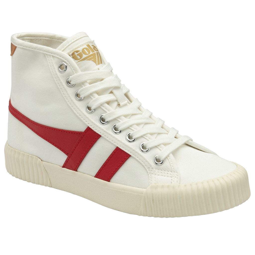 Gola Vegan Classics Rally High Plimsoll Sneakers Bílé Červené Meruňka CZ | MLPJ-57016