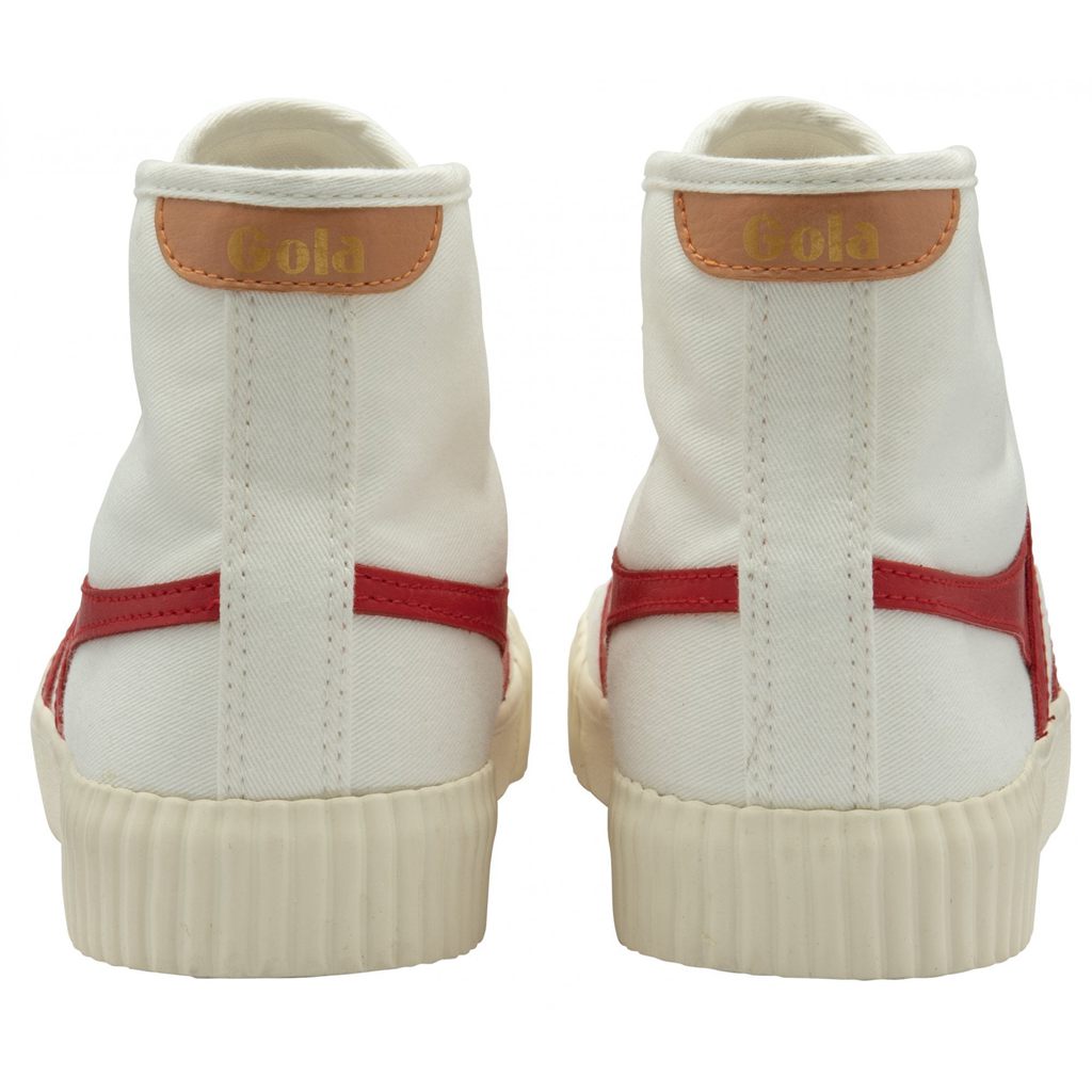 Gola Vegan Classics Rally High Plimsoll Sneakers Bílé Červené Meruňka CZ | MLPJ-57016