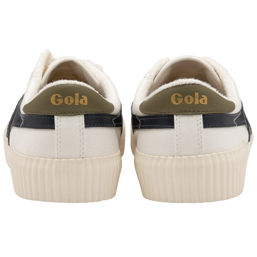 Gola Vegan Classics Rally Plimsoll Sneakers Bílé Tmavě Blankyt Hnědožlutý CZ | QWFD-86530
