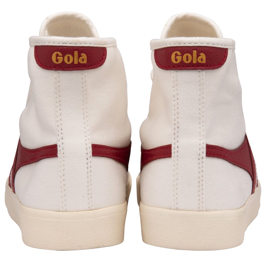 Gola Vegan Classics Tennis Mark Cox High Sneakers Bílé Tmavě Červené CZ | TAMX-84195