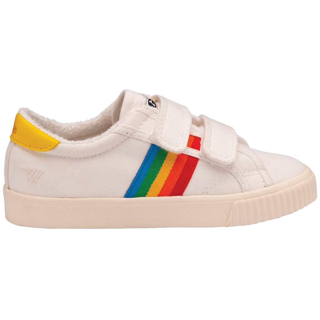 Gola Vegan Classics Tennis Mark Cox Rainbow Strap Shoes Bílé CZ | NTLX-81739