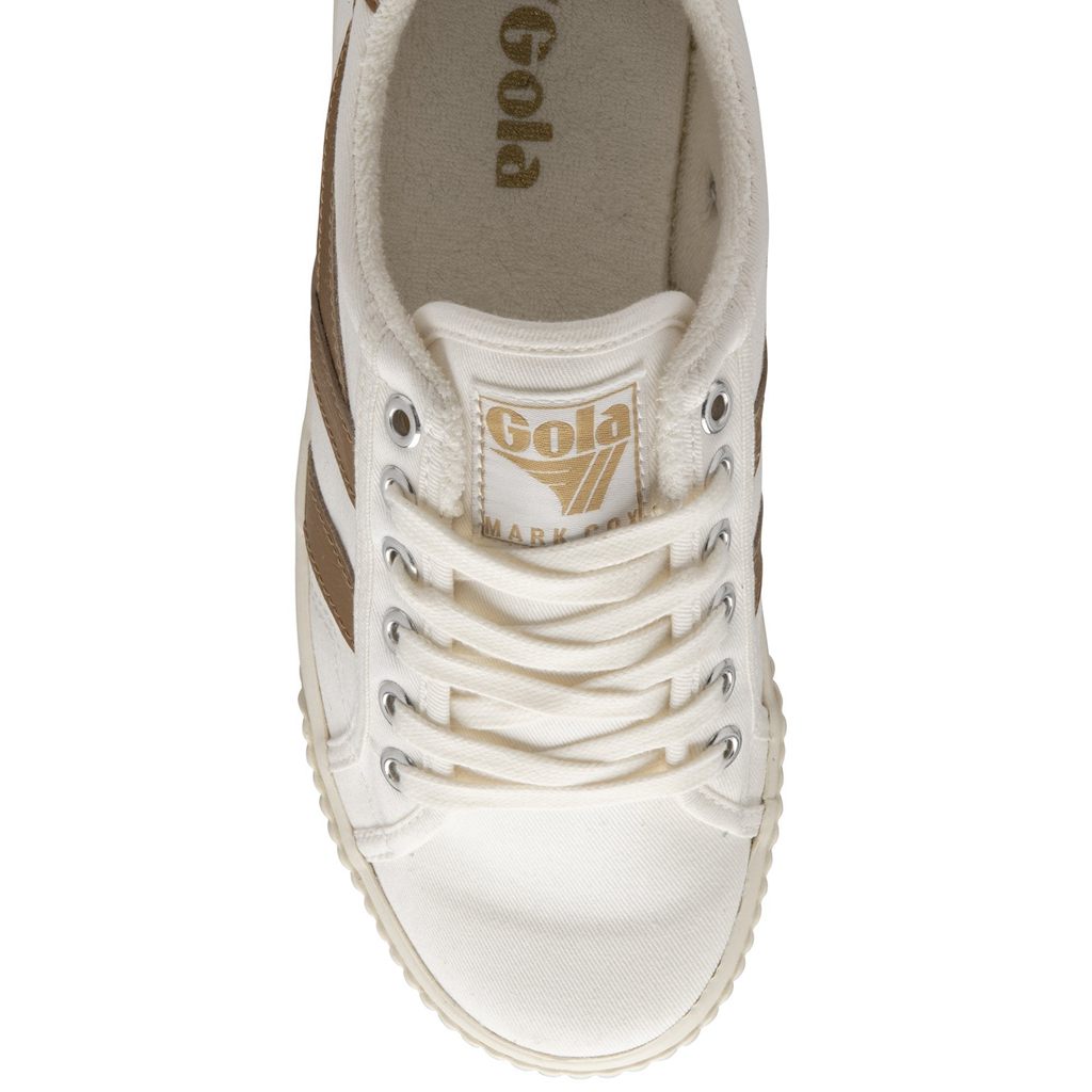 Gola Vegan Classics Tennis Mark Cox Sneakers Bílé Hnědé CZ | ADVM-30657